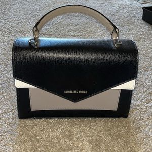 Michael Kors Ludlow Medium Tri-Color Crossgrain Leather Satchel